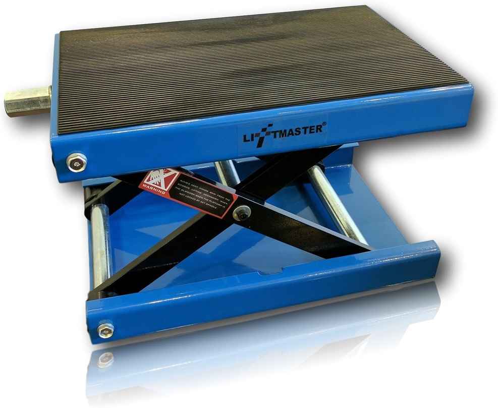 LiftMaster Wide Deck Motorcycle Center Scissor Lift Jack Hoist Stand - For Bikes and ATVs